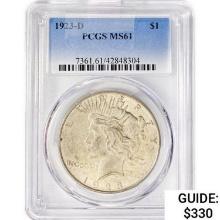 1923-D Silver Peace Dollar PCGS MS61