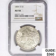 1891 Morgan Silver Dollar NGC AU58
