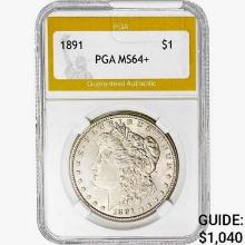 1891 Morgan Silver Dollar PGA MS64+