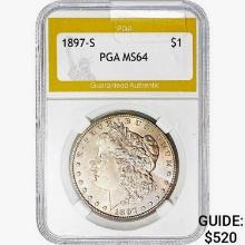 1897-S Morgan Silver Dollar PGA MS64