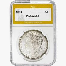 1891 Morgan Silver Dollar PGA MS64