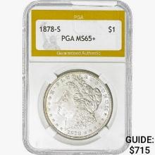 1878-S Morgan Silver Dollar PGA MS65+