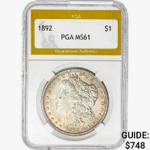 1892 Morgan Silver Dollar PGA MS61