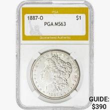 1887-O Morgan Silver Dollar PGA MS63