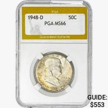 1948-D Franklin Half Dollar PGA MS66