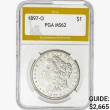 1897-O Morgan Silver Dollar PGA MS62