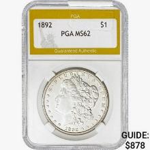 1892 Morgan Silver Dollar PGA MS62