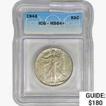 1943 Walking Liberty Half Dollar ICG MS64+