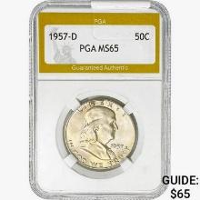 1957-D Franklin Half Dollar PGA MS65