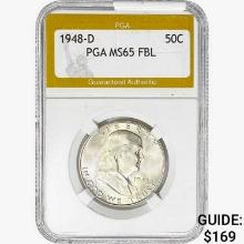 1948-D Franklin Half Dollar PGA MS65 FBL