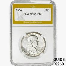 1957 Franklin Half Dollar PGA MS65 FBL