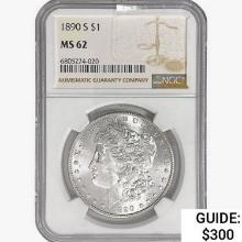 1890-S Morgan Silver Dollar NGC MS61