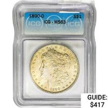 1890-O Morgan Silver Dollar ICG MS63