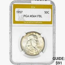 1957 Franklin Half Dollar PGA MS64 FBL