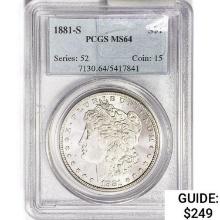 1881-S Morgan Silver Dollar PCGS MS64