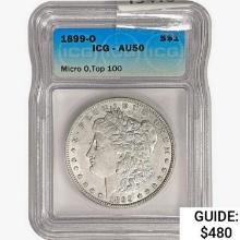 1899-O Morgan Silver Dollar ICG AU50 Micro-O