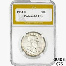 1954-D Franklin Half Dollar PGA MS64 FBL