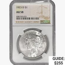 1923-D Silver Peace Dollar NGC AU58