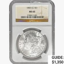 1883-CC Morgan Silver Dollar NGC MS65