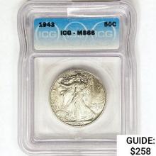 1943 Walking Liberty Half Dollar ICG MS66