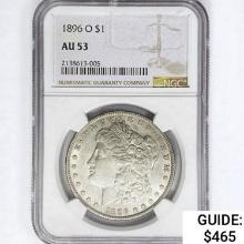 1896-O Morgan Silver Dollar NGC AU53