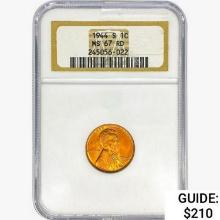 1944-S Wheat Cent NGC MS67 RD