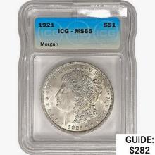 1921 Morgan Silver Dollar ICG MS65