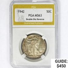 1942 Walking Liberty Half Dollar PGA MS63 DDR