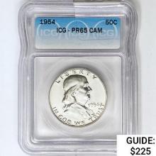 1954 Franklin Half Dollar ICG PR65 CAM