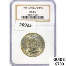 1934 Maryland Half Dollar NGC MS66