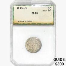 1925-S Buffalo Nickel PCI EF45 Weak Strike