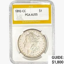 1892-CC Morgan Silver Dollar PGA AU55