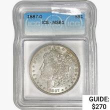 1887-O Morgan Silver Dollar ICG MS61