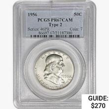 1956 Franklin Half Dollar PCGS PR67 CAM Type 2