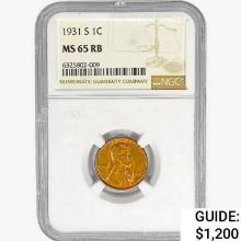 1931-S Wheat Cent NGC MS65 RB