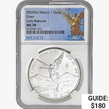 2023Mo Mexico 1 Onca 1oz. Silver NGC MS70