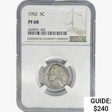 1952 Jefferson Nickel NGC PF68