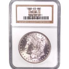 1882-CC Morgan Silver Dollar NGC MS64