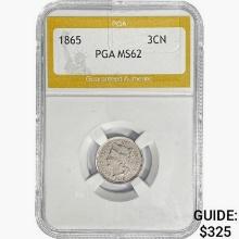 1865 Nickel Three Cent PGA MS62