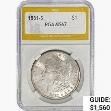 1881-S Morgan Silver Dollar PGA MS67