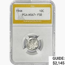 1944 Mercury Silver Dime PGA MS67+ FSB