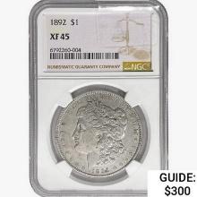 1892 Morgan Silver Dollar NGC XF45