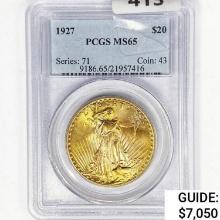 1927 $20 Gold Double Eagle PCGS MS65