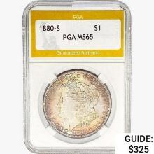 1880-S Morgan Silver Dollar PGA MS65
