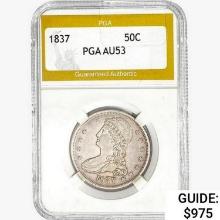 1837 Capped Bust Half Dollar PGA AU53