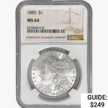 1885 Morgan Silver Dollar NGC MS64