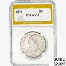 1836 Capped Bust Half Dollar PGA MS63