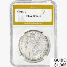 1898-S Morgan Silver Dollar PGA MS63+