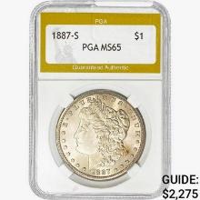 1887-S Morgan Silver Dollar PGA MS65