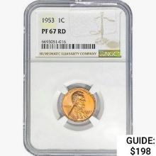 1953 Wheat Cent NGC PF67 RD